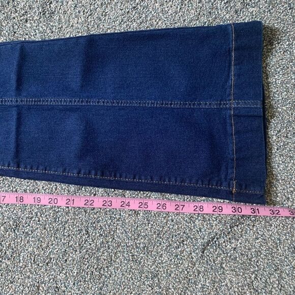 High Waist Patchwork Bell Bottom Jeans Multi Button Fly Stretchy Wide Leg - Picture 7 of 7